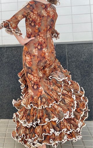 Traje de Flamenca encaje de Flores Talla 36-38