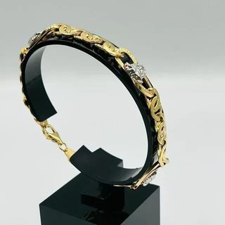 PULSERA TIPO CARTIER MEDUSA GRECA BICOLOR.Oro18K.