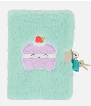 Diario Peludo Kawaii Macaron con Candado