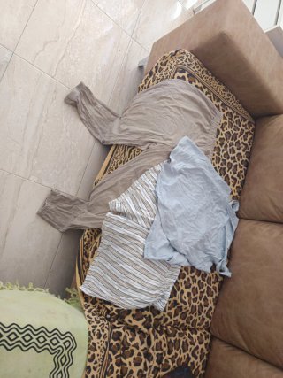 L/XL Pijama Trama Beige y Azul
