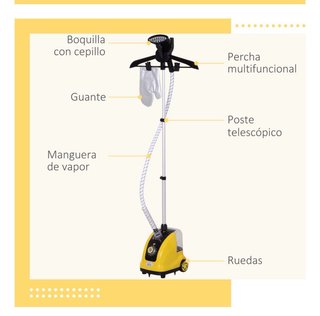 Plancha de vapor vertical amarilla