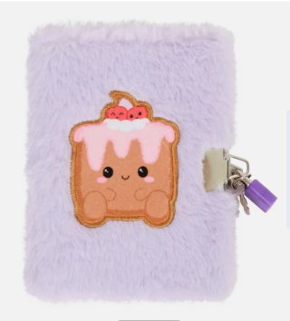 Diario Peludo Lila con Candado y Llaves