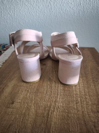 Sandalias Beige/Rosa Tacón
