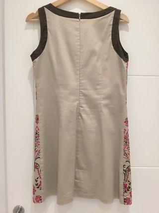 Vestido Blanco estampado bordado floral talla M