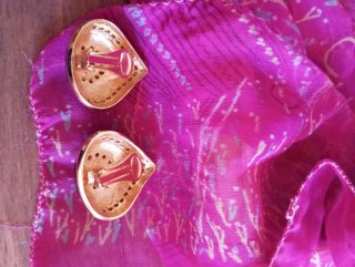 Pendientes Vintage Oro y Blanco, chapado en Oro