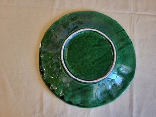 Prato Cerâmica Folha Verde 29cm