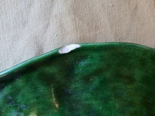 Prato Cerâmica Folha Verde 29cm