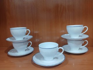 Juego 5 Tazas con Platos Porcelana 640513971