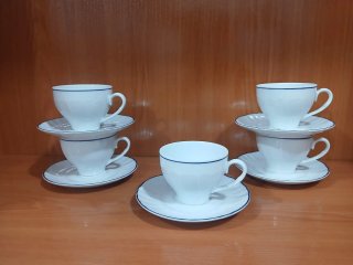 Juego 5 Tazas con Platos Porcelana 640513971