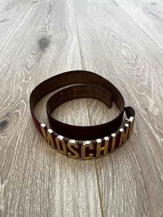 Cinturón Moschino Dorado y Rojo Original