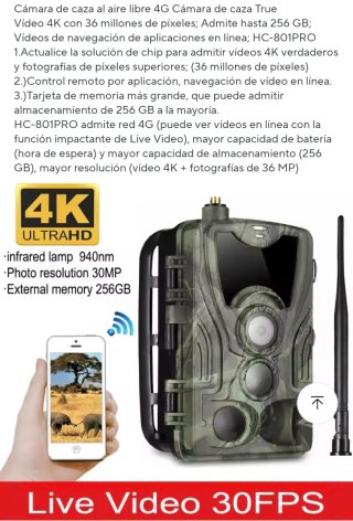 Cámara de Caza HC-801 PRO 4G 36MP 4K Sin Estrenar