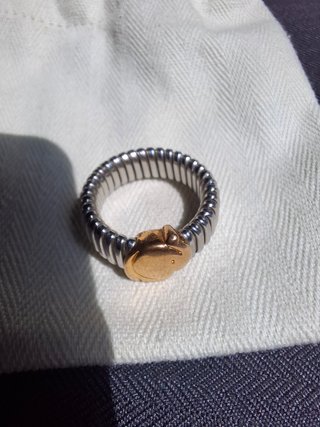 Anillo Acero y Oro 18k