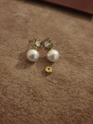 Pendientes perla chapado oro 18k