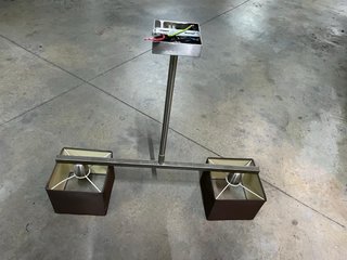 Lámpara de techo doble tela y metal