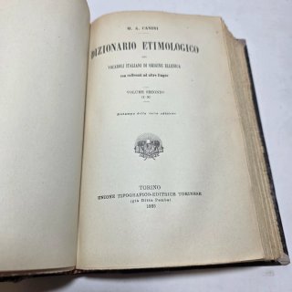 Libro - M. A. Canini Dizionario Etimologico  1925