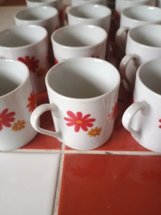Juego de café porcelana flores