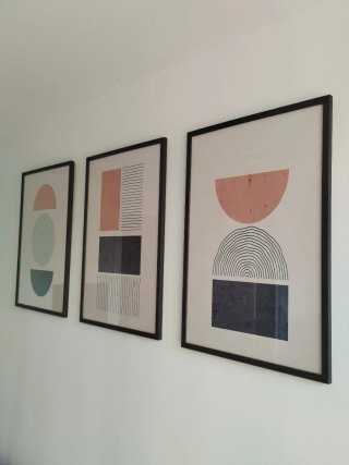 Set di 3 quadri decorativi astratti