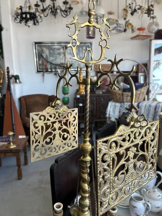Antiguo Velón Aceite Bronce Dorado Colección