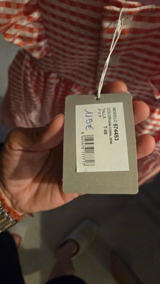 Vestido de niña cuadros rojo y blanco talla8