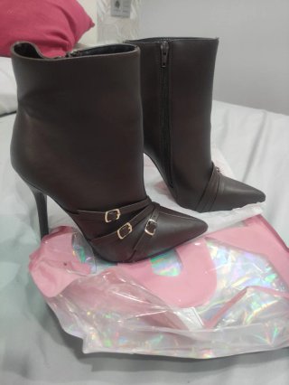 Botines tacón alto marrón chocolate