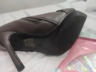 Botines tacón alto marrón chocolate