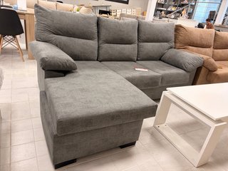 SOFA CHAISELONGUE GRIS TELA - NUEVO