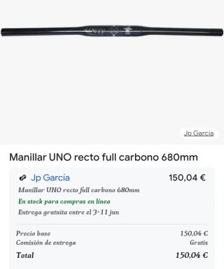 Manillar de carbono para bicicleta