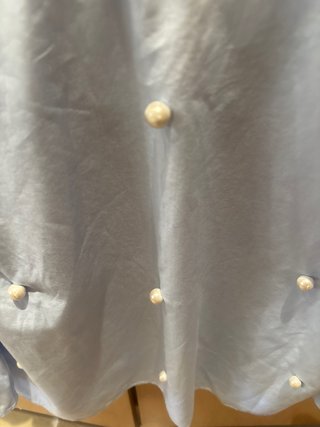 Blusa Zara azul perlas manga campana