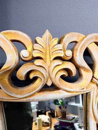 Espejo Decorativo Filigrana Dorado y Blanco