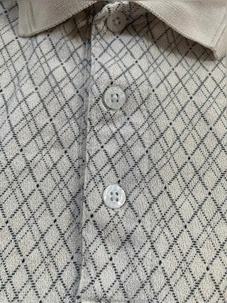 Polo vintage Chaps Ralph Lauren Golf beige estampado rombos talla L