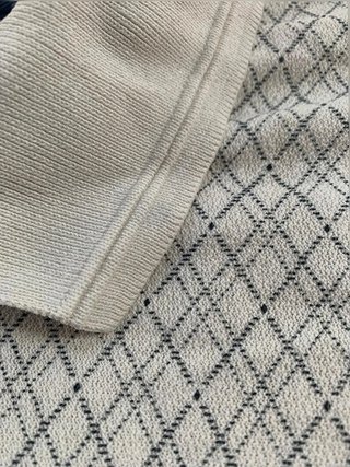 Polo vintage Chaps Ralph Lauren Golf beige estampado rombos talla L