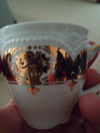 Juego de café alemana 1777 con filo de oro