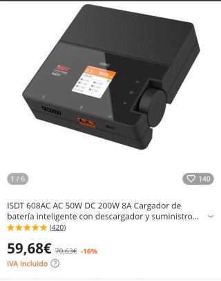 Drone Happymodel Crux35 ELRS + baterías y cargador