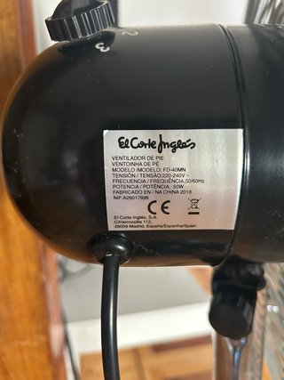 VENTILADOR DE PIE INDUSTRIAL NEGRO