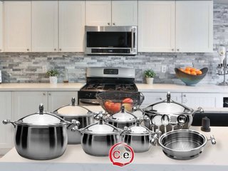 Batteria di pentole in acciaio inox