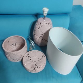 Affarone Lampada e vaso in pregiata ceramica rosa