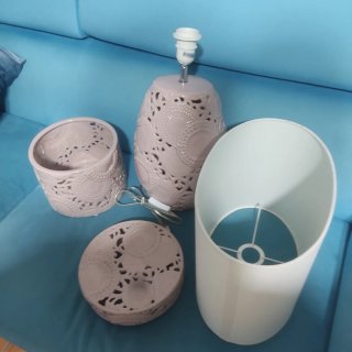 Affarone Lampada e vaso in pregiata ceramica rosa