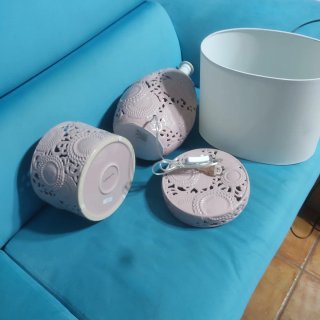Affarone Lampada e vaso in pregiata ceramica rosa