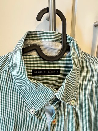 Camisa Purificación García verde y blanca
