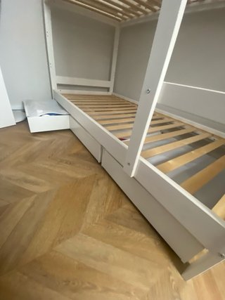Litera madera blanca con colchones