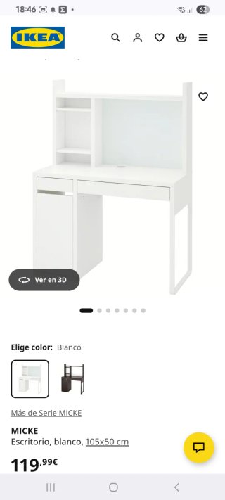 Escritorio Blanco IKEA MICKE 105x50 cm