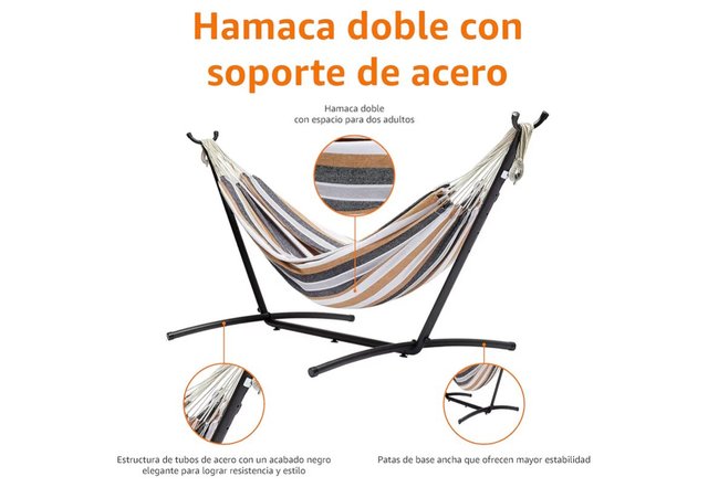 Hamaca de tela con soporte metálico - miniatura 3