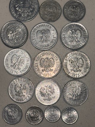 Lote monedas Polonia 2zl, 1zl, 50, 20, 10, 5, 1 gr