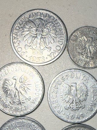 Lote monedas Polonia 2zl, 1zl, 50, 20, 10, 5, 1 gr