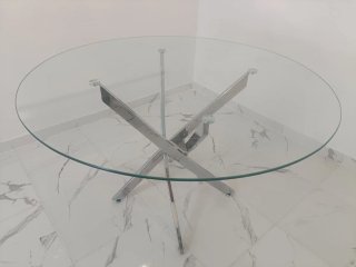 Mesa de diseño cristal y metal