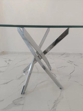 Mesa de diseño cristal y metal