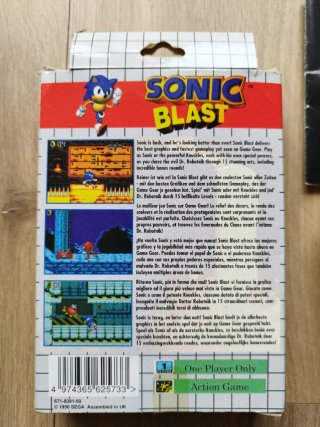 Sonic Blast Sega Game Gear Caja Manual Cartucho