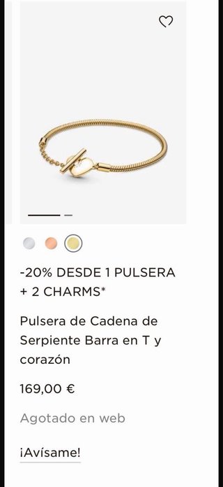 Pulsera Pandora Corazón Dorado