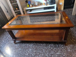 Mesa de centro madera y cristal