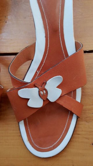 Sandalias Veletto Naranja y Blanco Mariposa